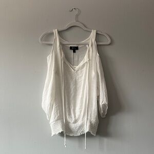 BCX Cream V-Neck Blouse